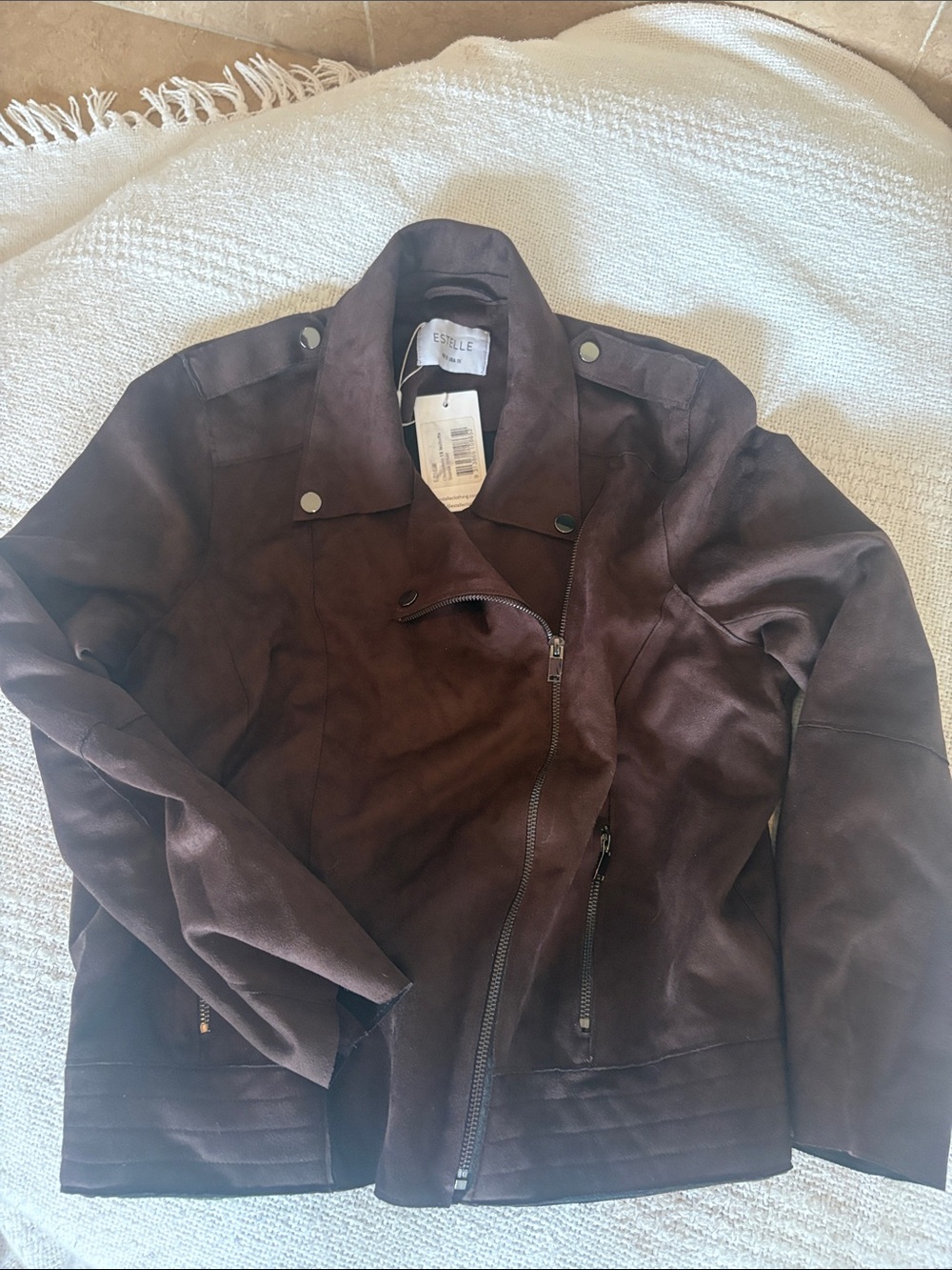 Vince Camuto Brown Suede Bomber Jacket